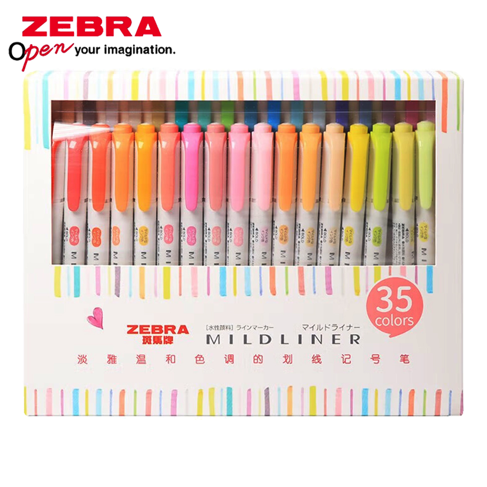 Zebra Pen Mildliner - 35-цветный набор ZEBRA Mildliner Highlander, мягкая