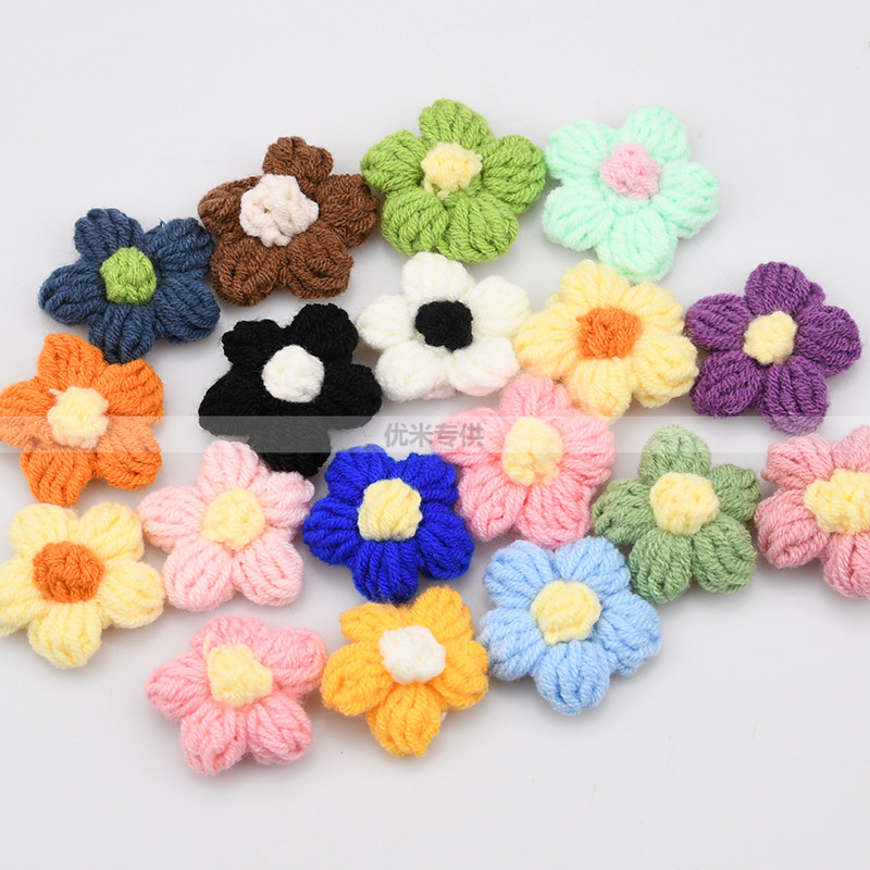 Applique Patch Flower - Вязаные крючком аппликации в виде пятилепестковых