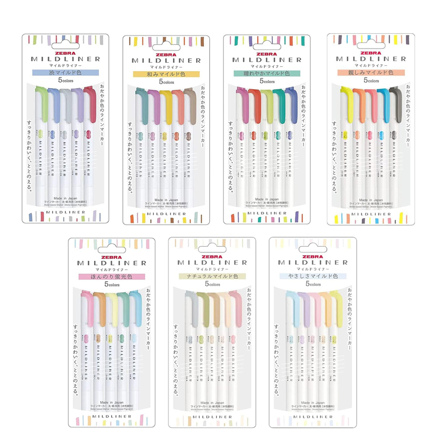 Zebra Pen Mildliner - Маркер Zebra Mildliner, полный набор пастельных