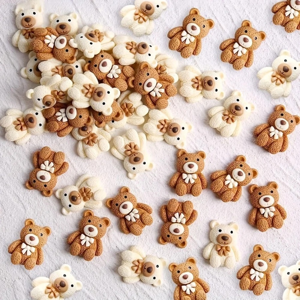 Embellishments For Scrapbooking - 10-100 шт., мультяшный бежевый кофейный медведь,