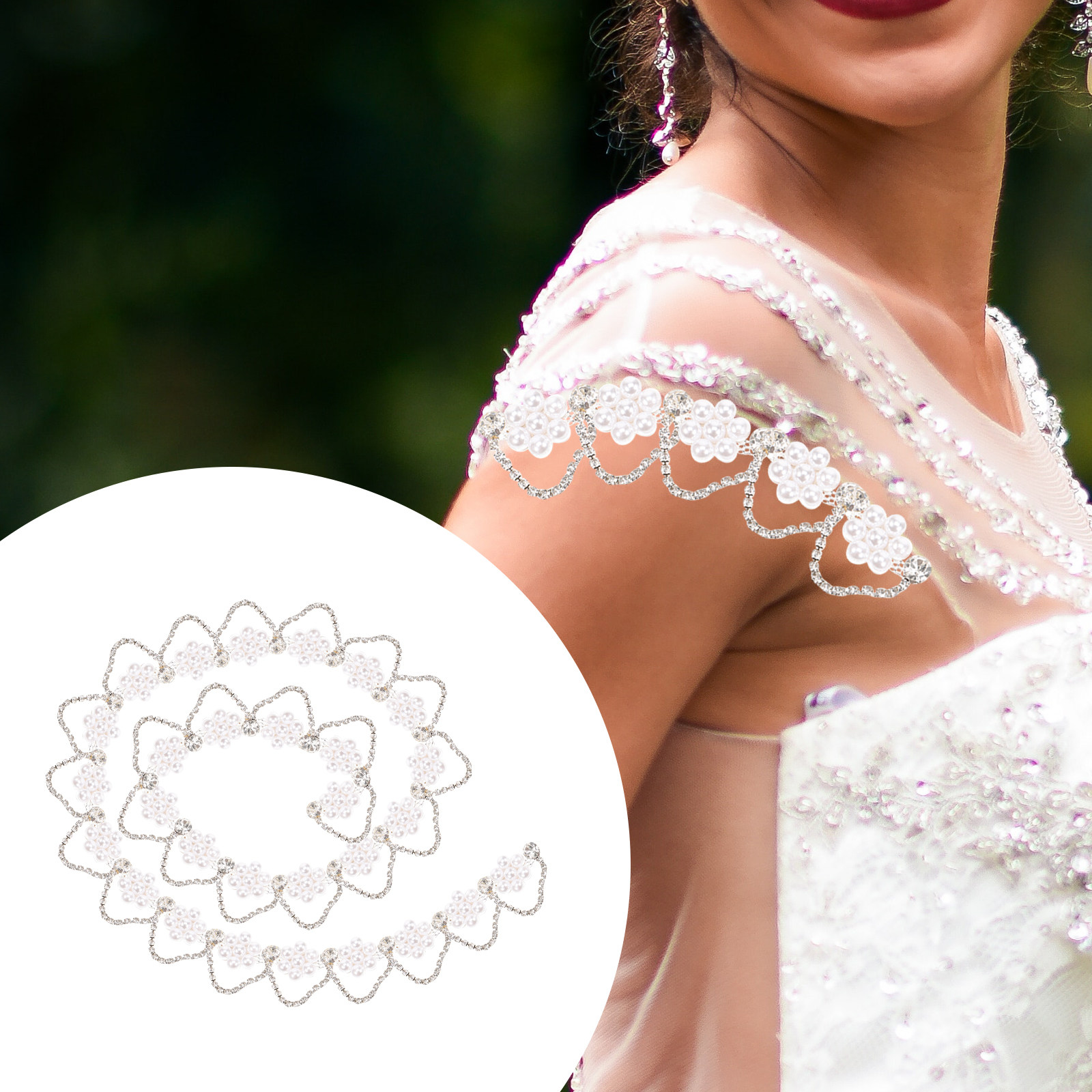 Pearl Trim Chain - Изысканная отделка из страз и жемчуга: