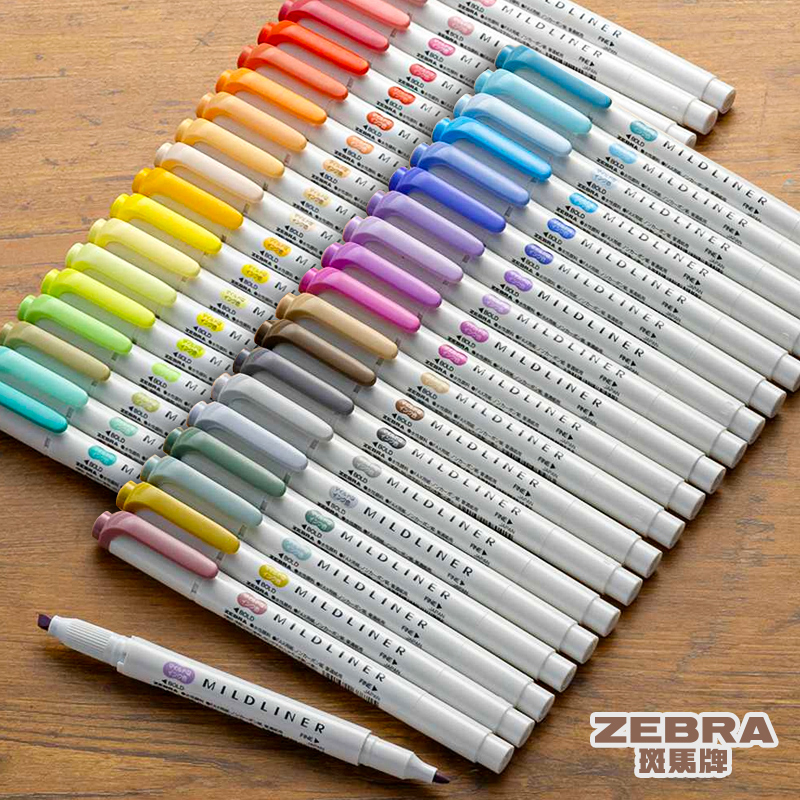 Zebra Pen Mildliner - Ручки-хайлайнеры Zebra Mildliner, 5/10/25/35/40 разных цветов,