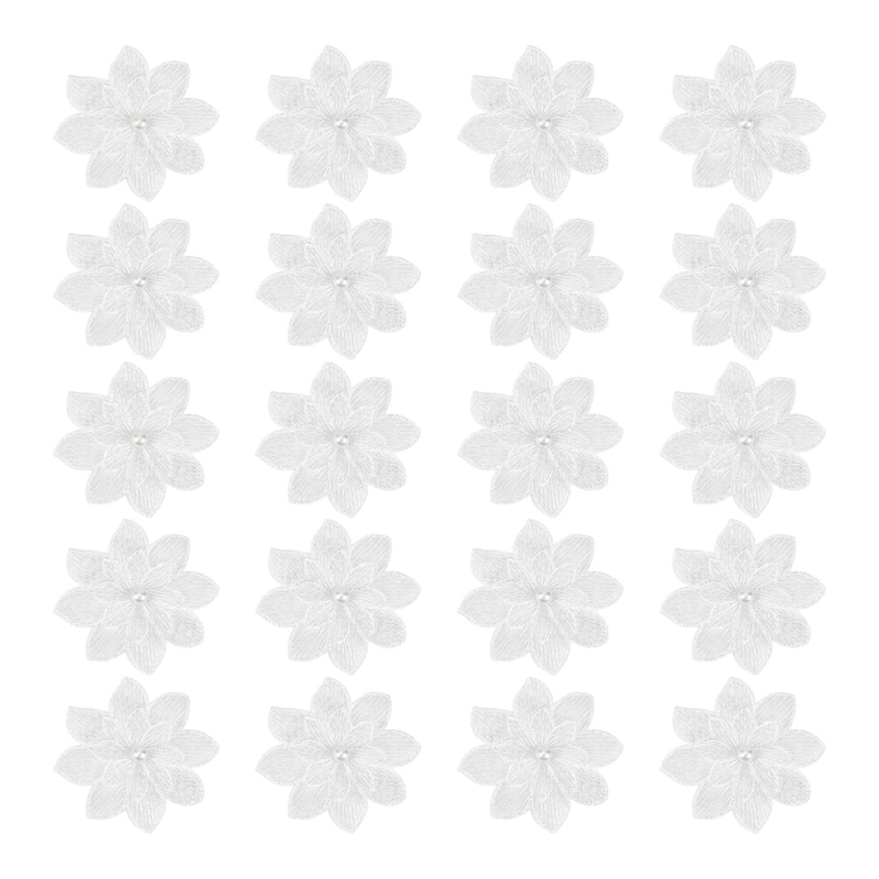 Applique Patch Flower - 20 упаковок, декоративные нашивки с вышивкой