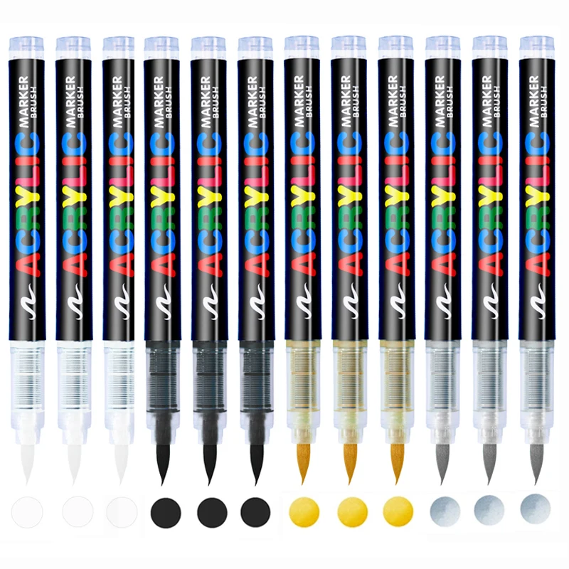 Copic Marker Classic - 3 шт., акриловые белые маркеры, кисть,
