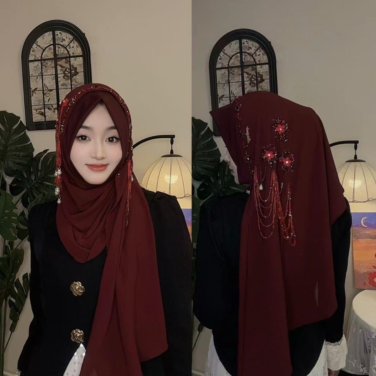 Tassel Fringe Trim - Абайя, хиджаб, мусульманский женский платок, кружевной