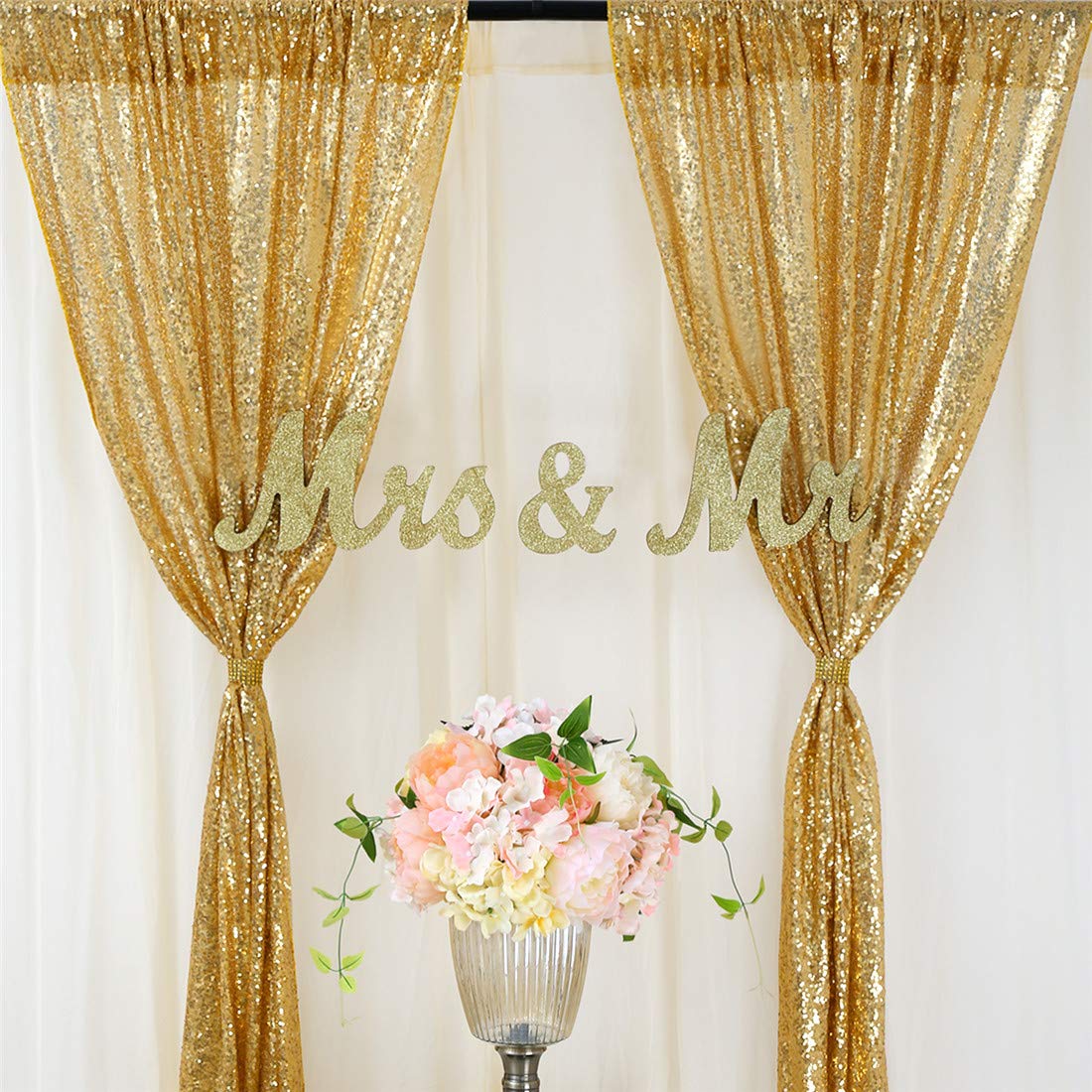 Sequin Fabric Panel - 2 шт., вечерние фон с золотыми