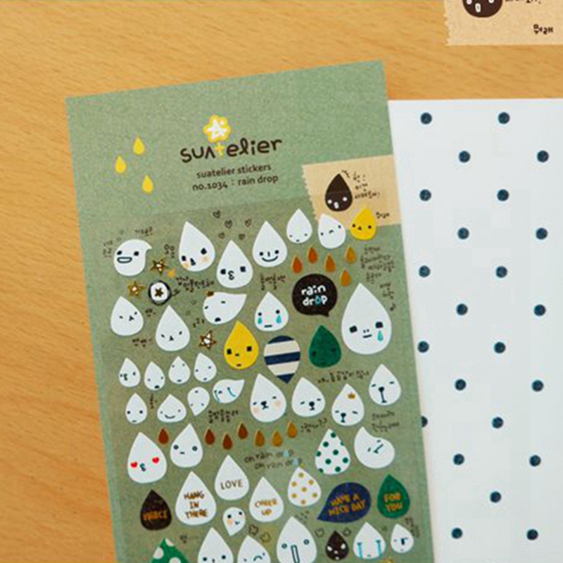 Embellishments For Scrapbooking - Корейские наклейки с каплей дождя Suatelier