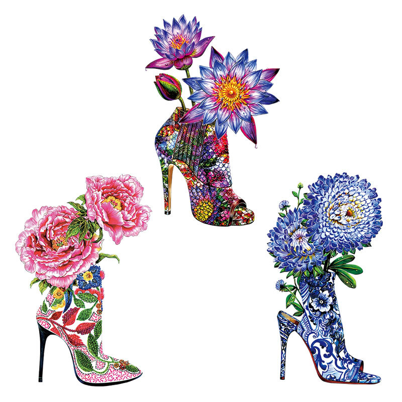 Applique Patch Flower - Цветы на высоком каблуке, патч для