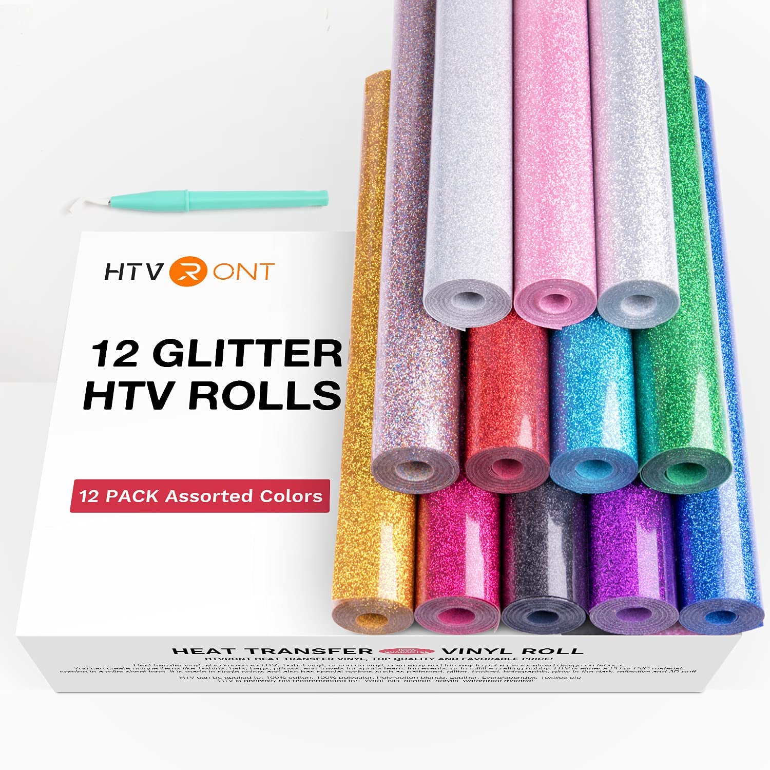 Glitter Vinyl Roll - HTVRONT 12 рулонов блестящей термотрансферной пленки