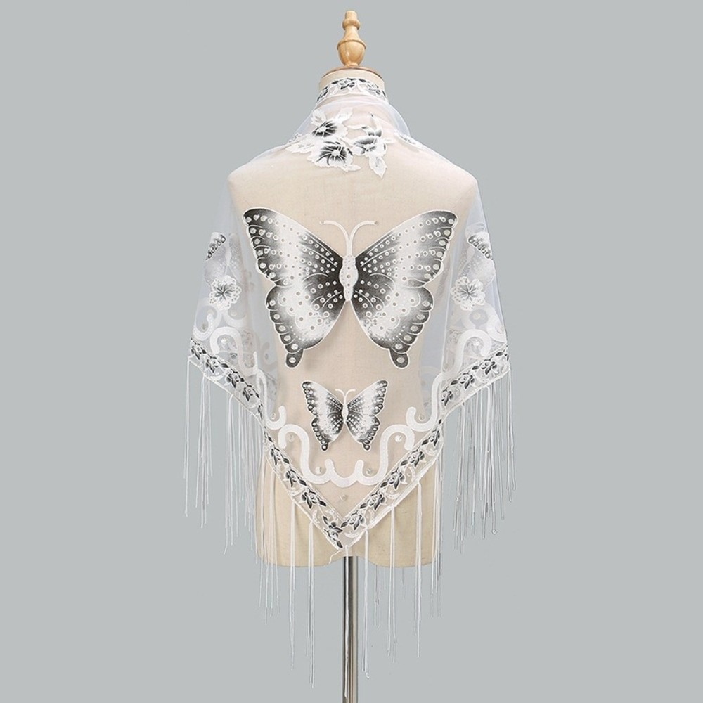 Роскошный кружевной шарф с выш – обзор и цена Tassel Fringe Trim