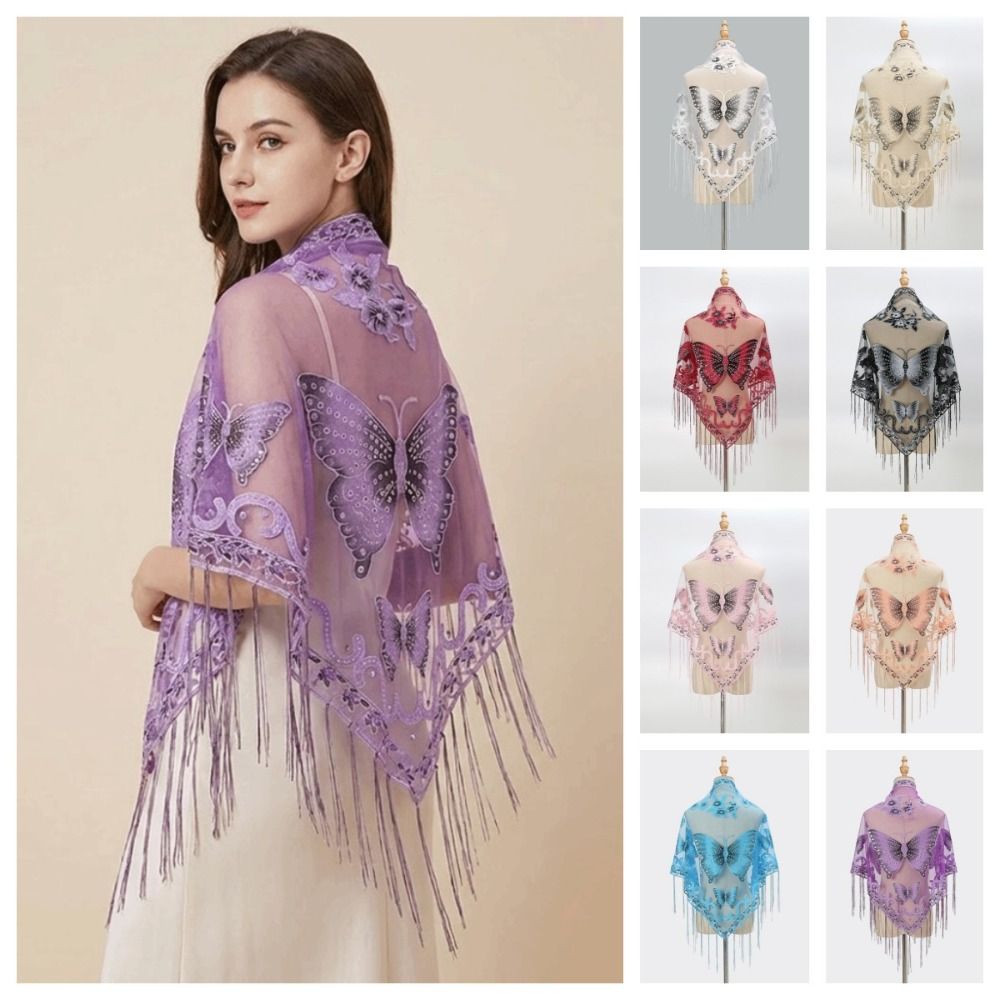 Роскошный кружевной шарф с выш – обзор и цена Tassel Fringe Trim