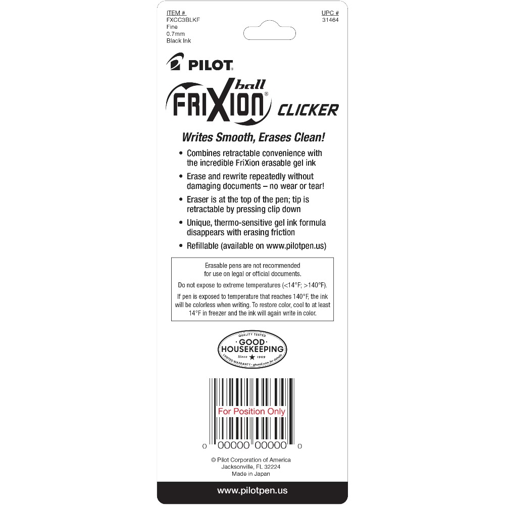 Ручки гелевые Pilot Frixion Cl – обзор и цена Pilot Pen Frixion
