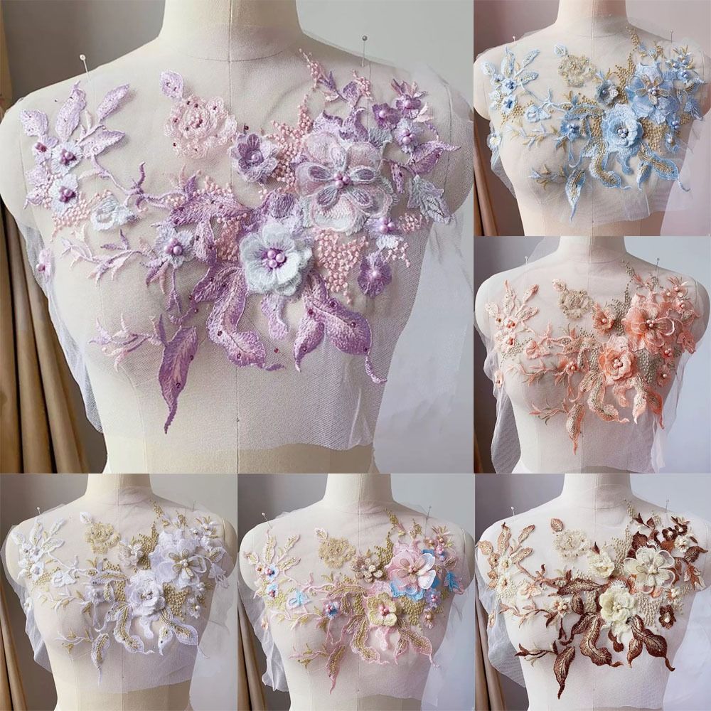 3D цветы, расшитые бисером кру – обзор и цена Applique Patch Flower