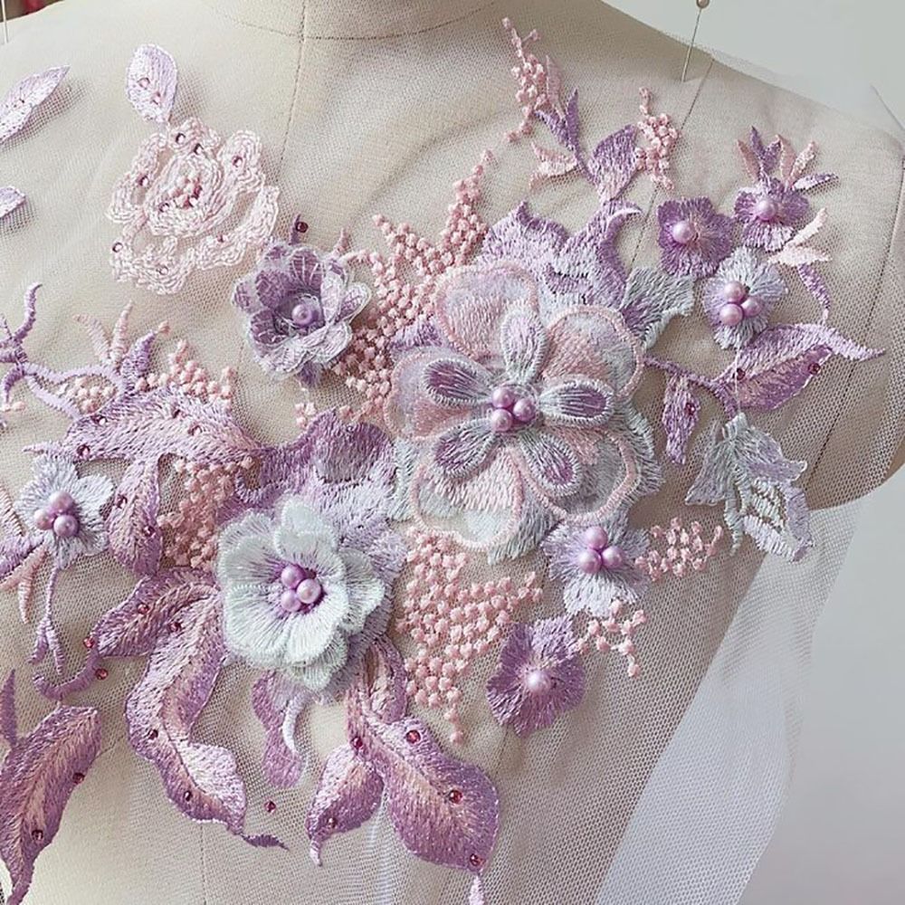 3D цветы, расшитые бисером кру – обзор и цена Applique Patch Flower