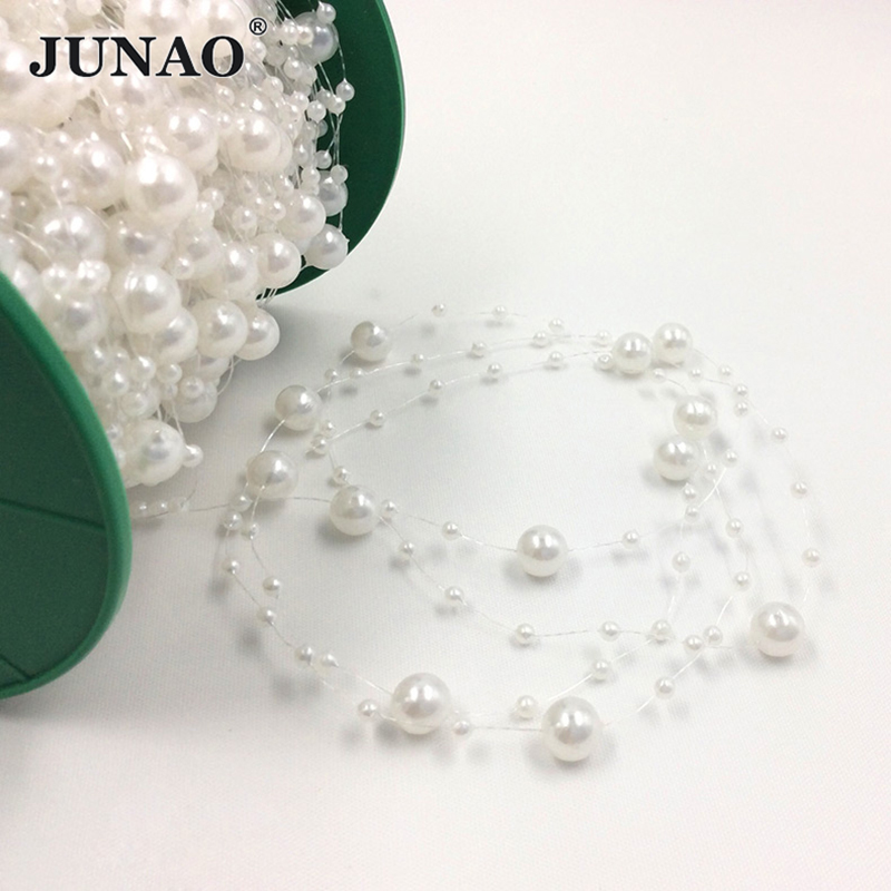 JUNAO 20 метров 3 + 8 мм белые – обзор и цена Pearl Trim Chain