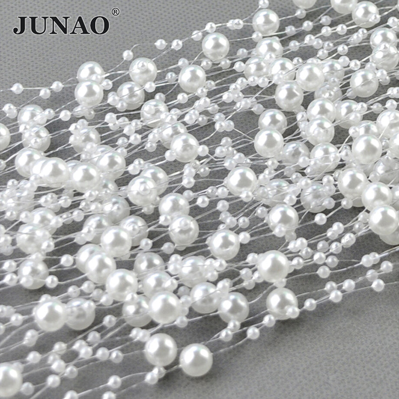 JUNAO 20 метров 3 + 8 мм белые – обзор и цена Pearl Trim Chain