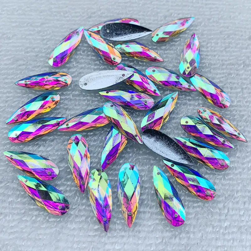 40 шт. 8*22 мм белые стразы AB – обзор и цена Sew On Rhinestone