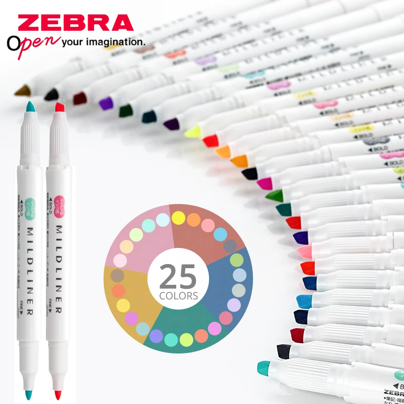 Набор пастельных маркеров ZEBR – обзор и цена Zebra Pen Mildliner